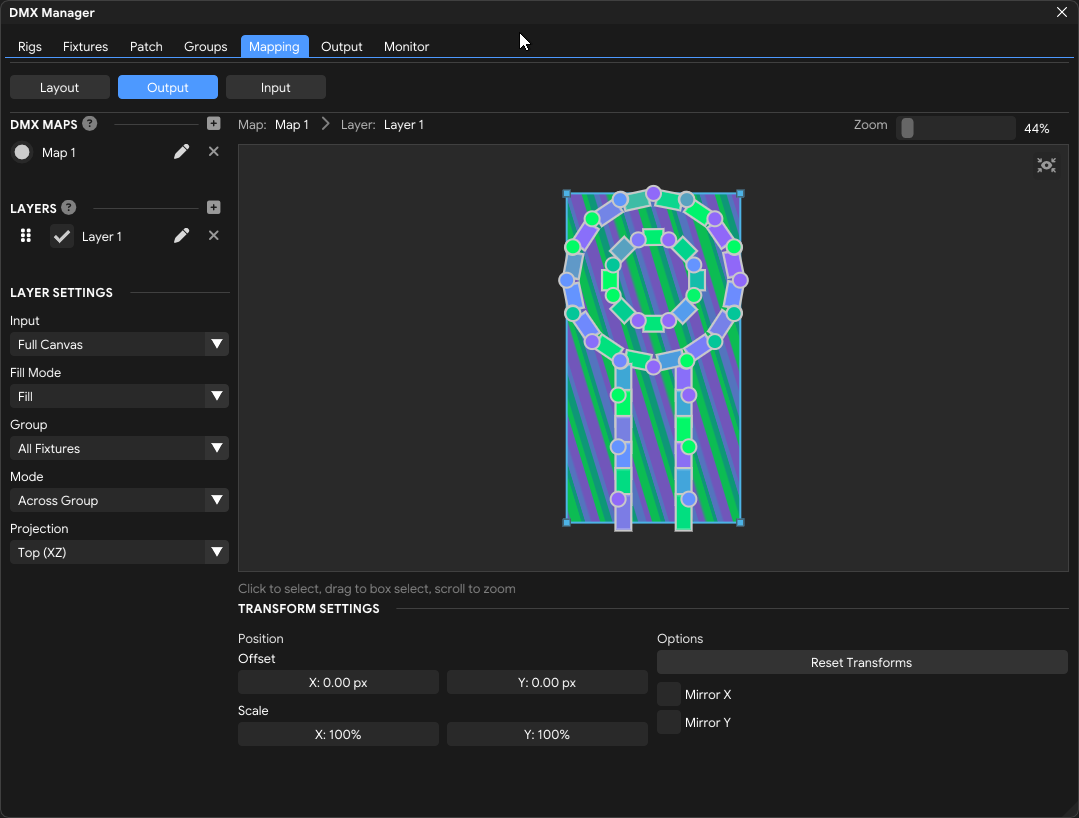 FXCanvas DMX mapping from an imported MVR